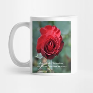 Love Each Other Red Rose Bloom Mug